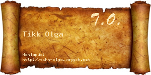 Tikk Olga névjegykártya